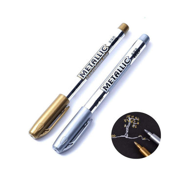 Gold & SIilver Metallic Permanent Markers for Artist Illustration - The Stationers